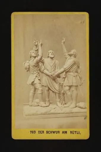 A photograph of 'der schwur am rutli' statue