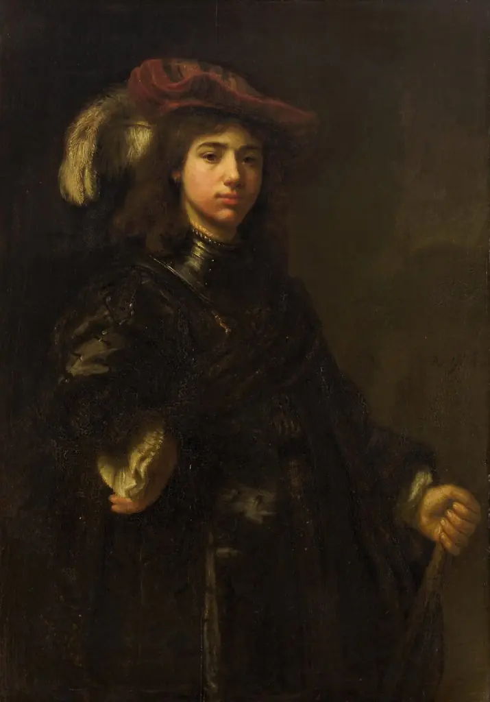 Young man with a plumed cap and a gorget