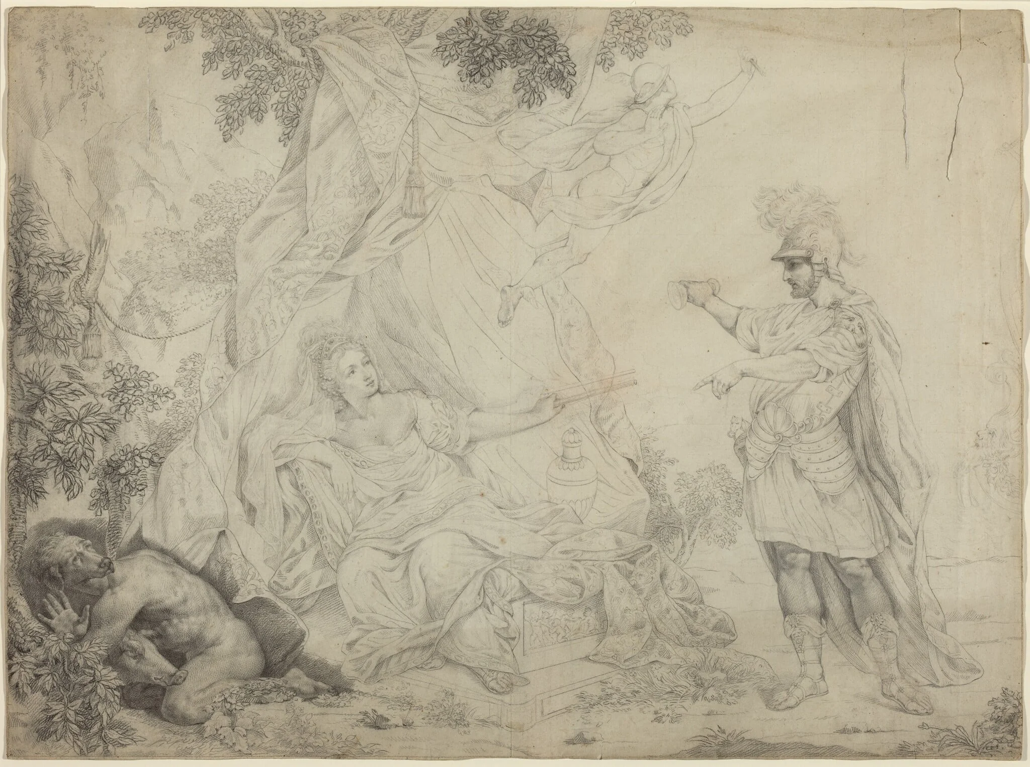 Circe and Ulysses, by French 19th Century, ink, 1850