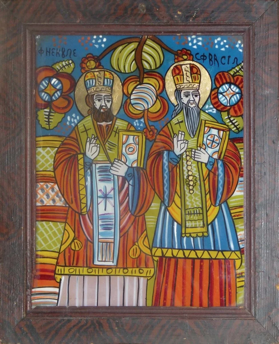 Sfinții Nicolae și Vasile cel Mare, by Unknown, unspecified, 1850