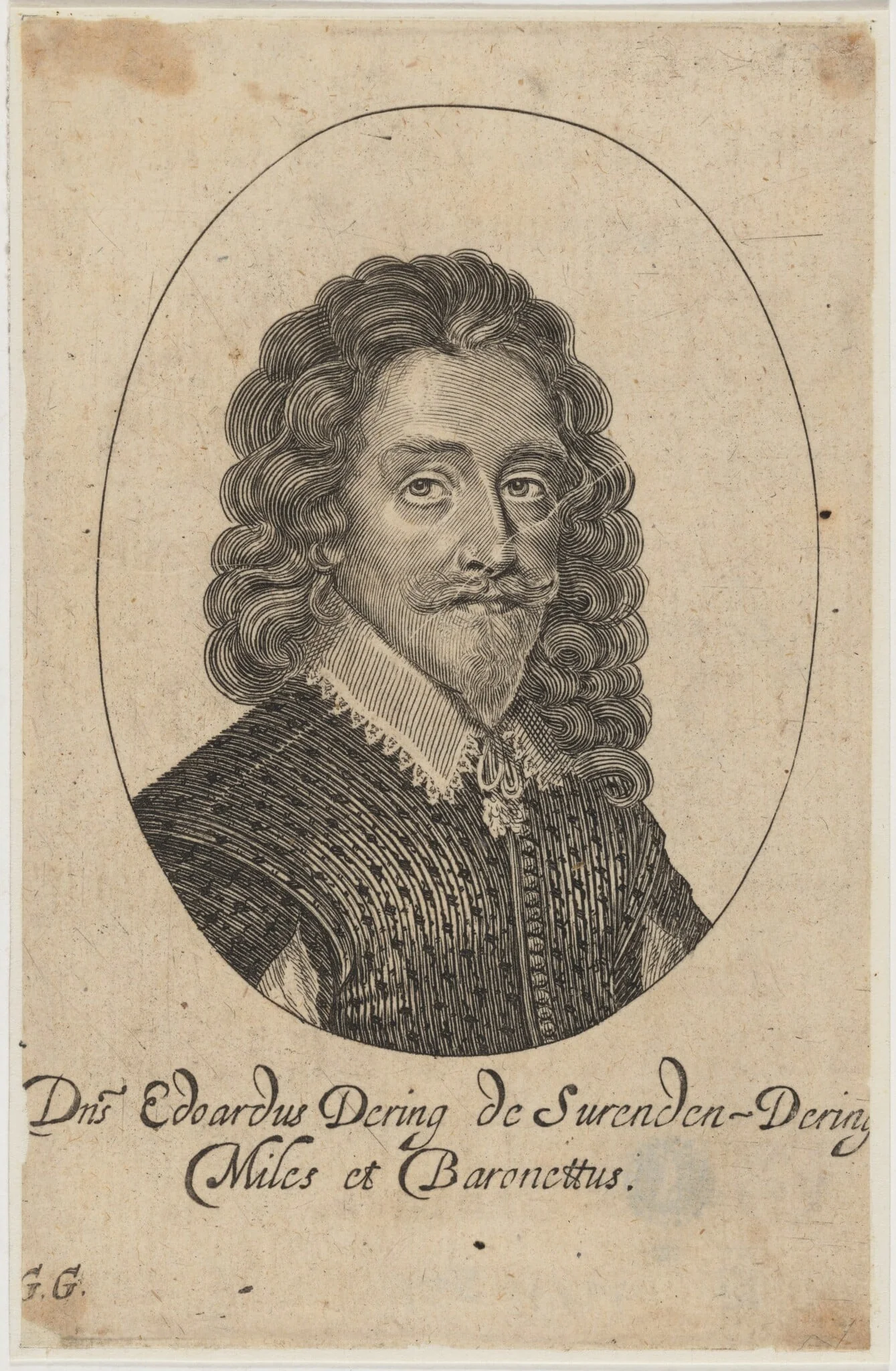 Sir Edward Dering, by George Glover, ink, 1633