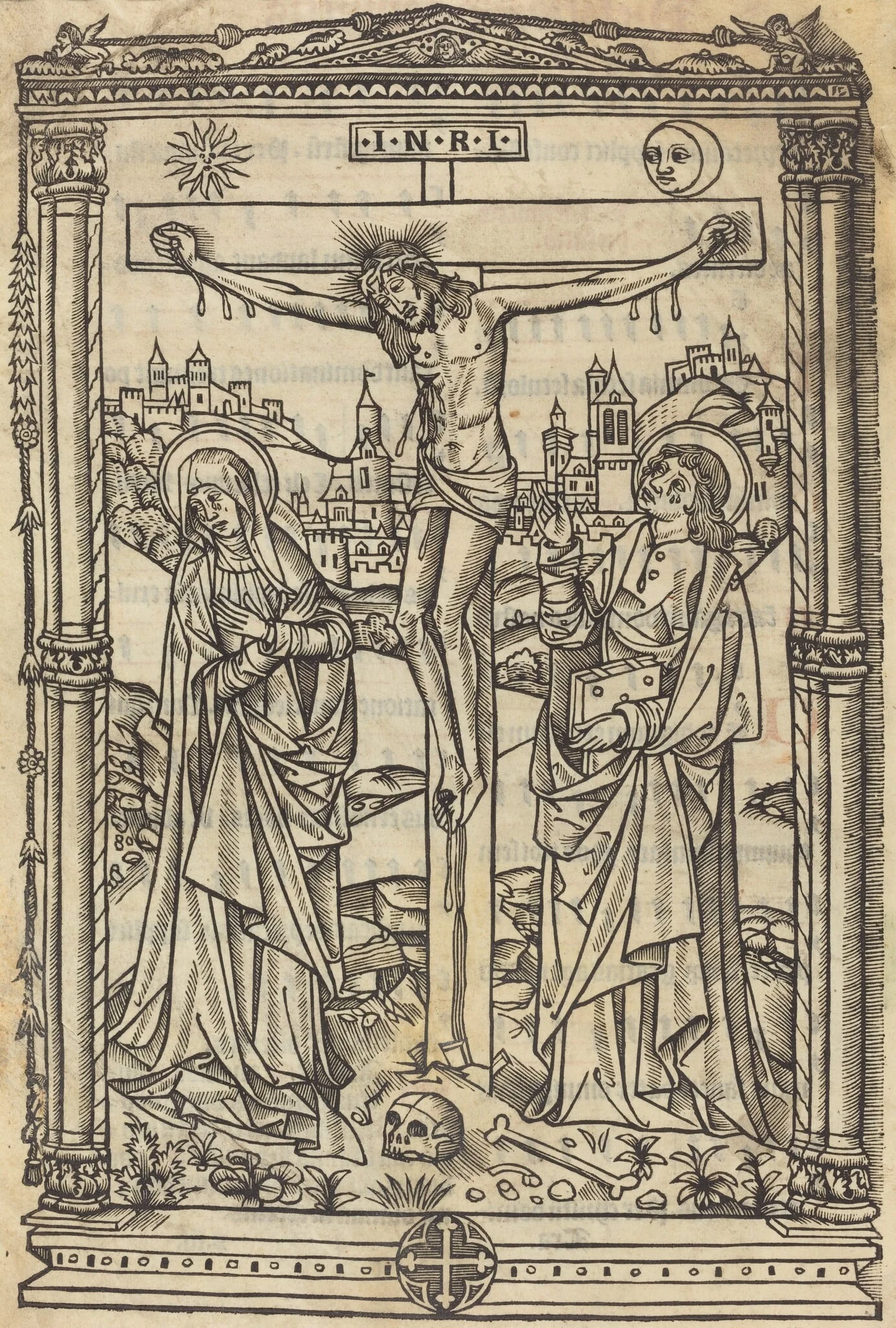 Christ on the Cross, by French 15th Century, ink, 1490