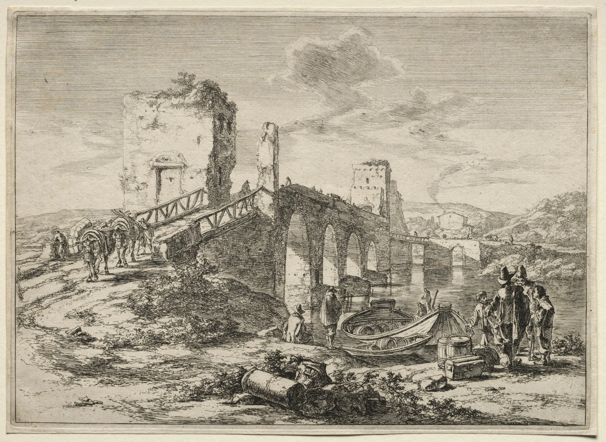 The Molle Bridge over the Tiber, by Jan Both, 1644