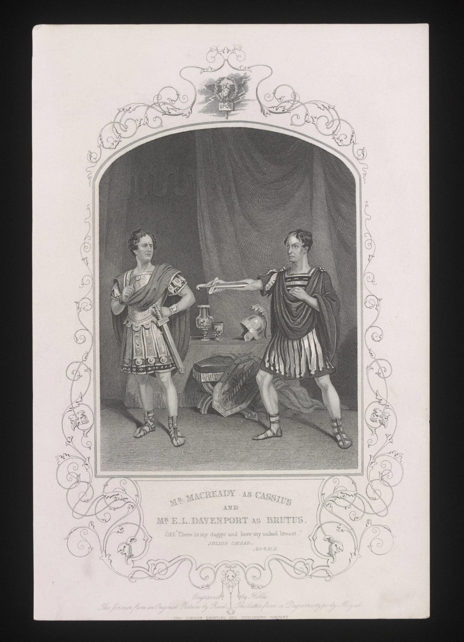 Mr Macready as Cassius and Mr. E. L. Davenport as Brutus, by Alexander Reid, 1850