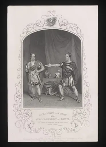 Mr Macready as Cassius and Mr. E. L. Davenport as Brutus