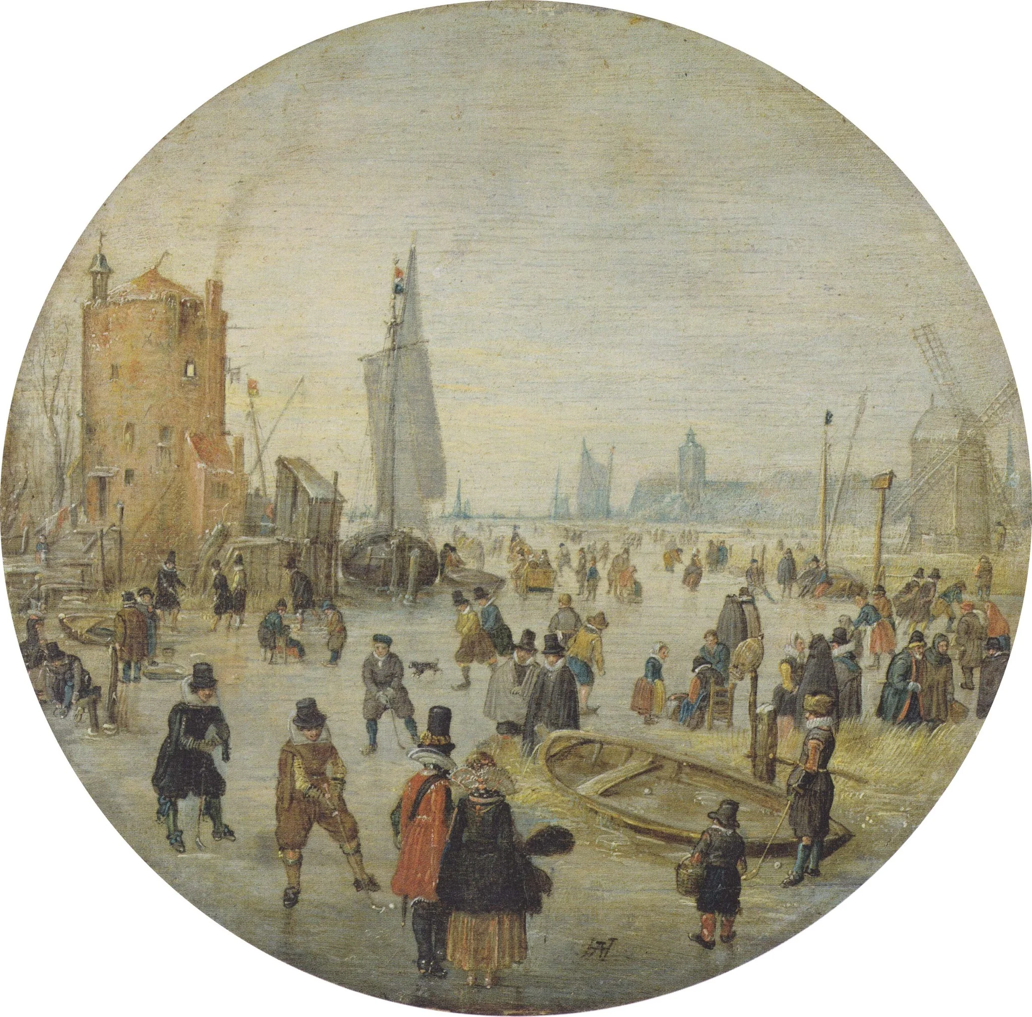 Winter landscape, by Hendrick Avercamp, oil