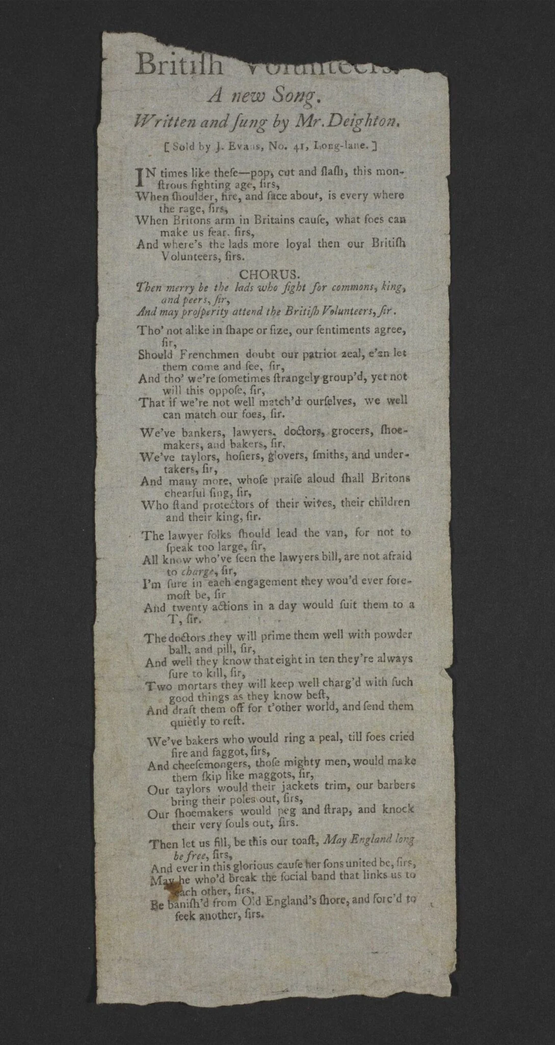 British Volunteers, by J. Evans, 1750