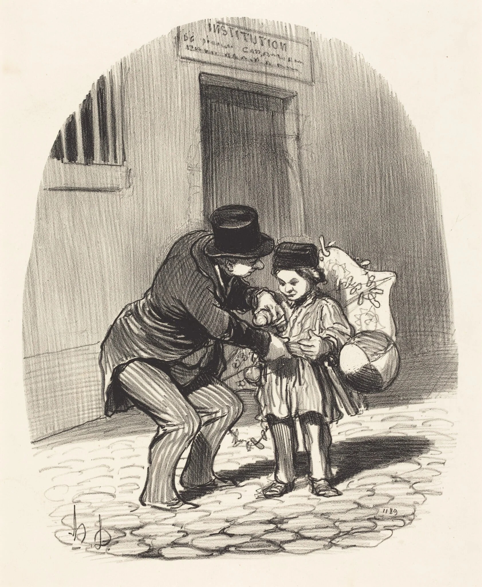 Le Jour de sortie, by Honoré Daumier, ink, 1844