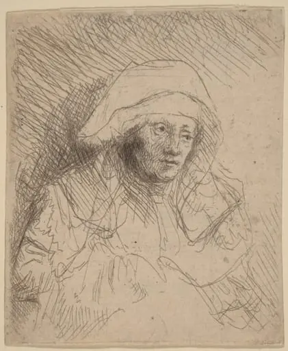 Sick Woman with a Large White Headdress (Saskia)