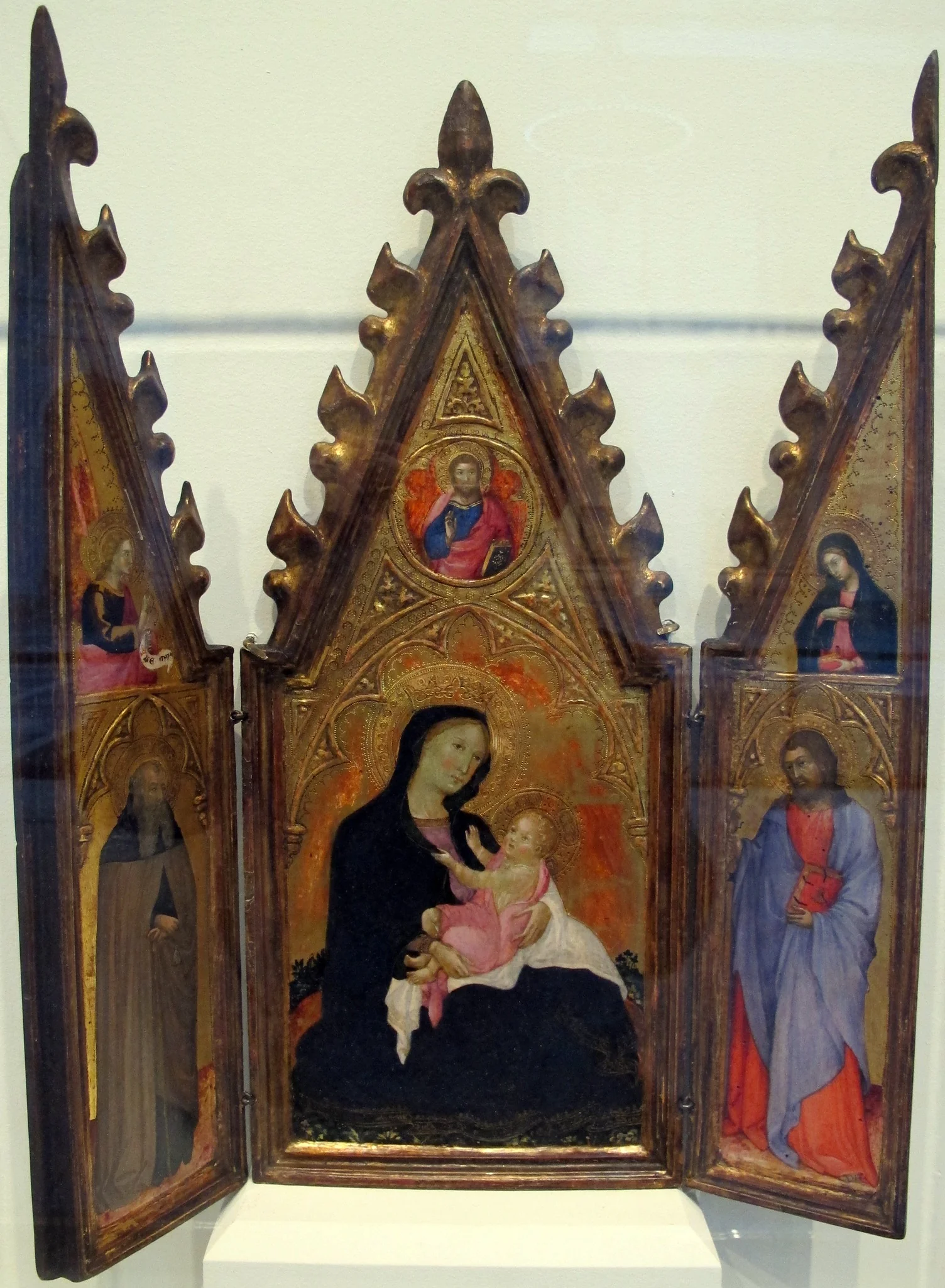 trittico con madonna dell'umiltà, ss. antonio abate jacopo, by Andrea di Bartolo, unspecified, 1410