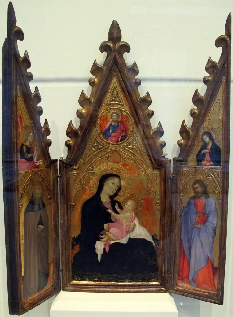 trittico con madonna dell'umiltà, ss. antonio abate jacopo