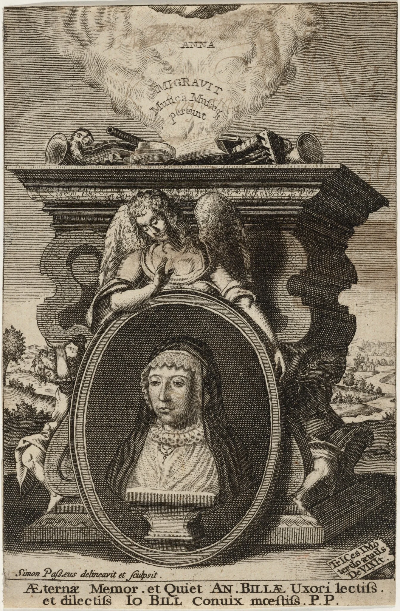 Anne Bill, by Simon van de Passe, ink, 1621