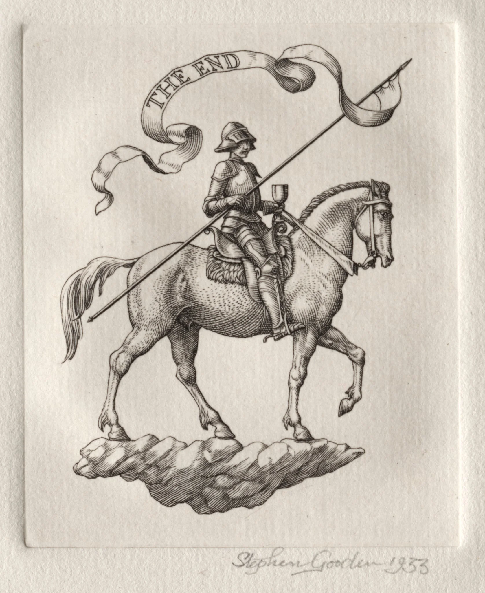 Illustration for "Peronnik the Fool":  Tailpiece, by Stephen Gooden, 1933