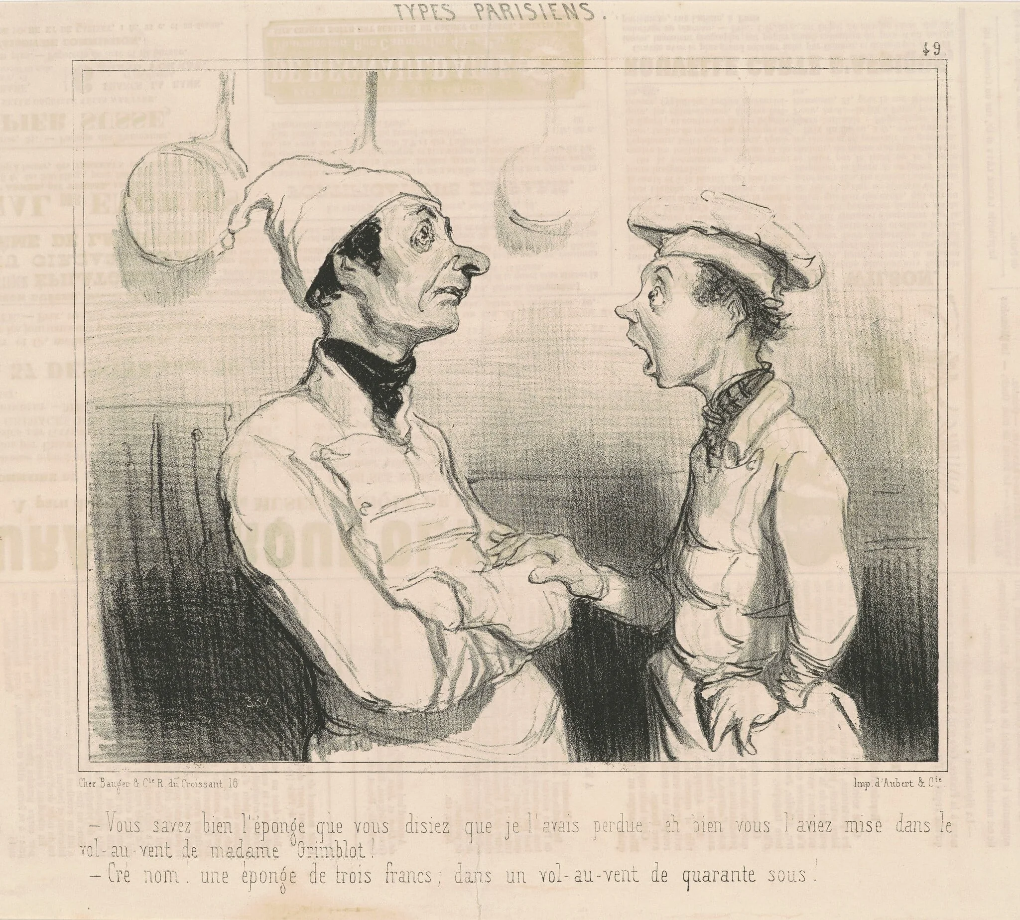 Vous savez bien l'éponge que vous disiez..., by Honoré Daumier, ink, 1842