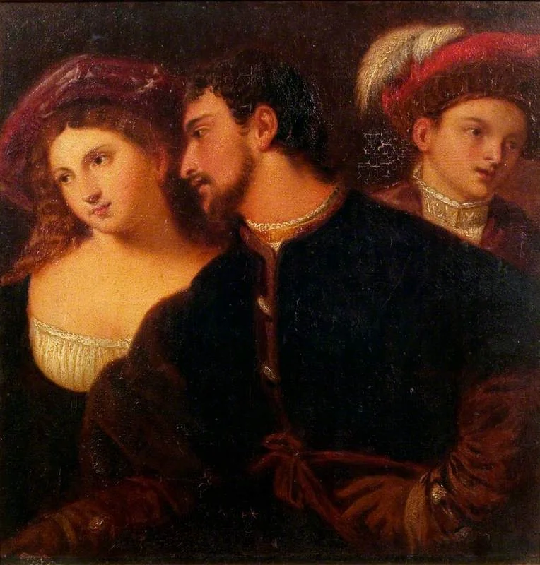Triple Portrait (after Giorgione), by Andrew Geddes, oil, 1830