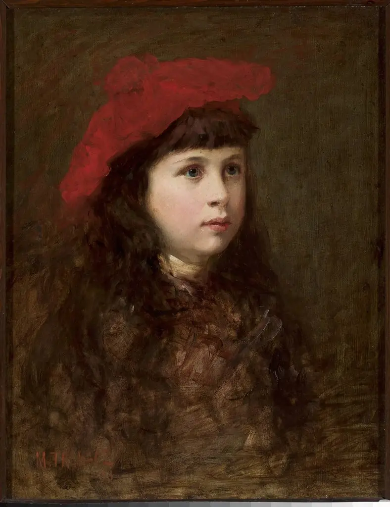 Portrait of a girl in a red beret