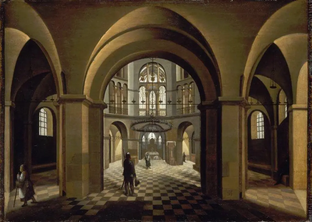Interior of the Palatine Chapel in the Cathedral of Aachen