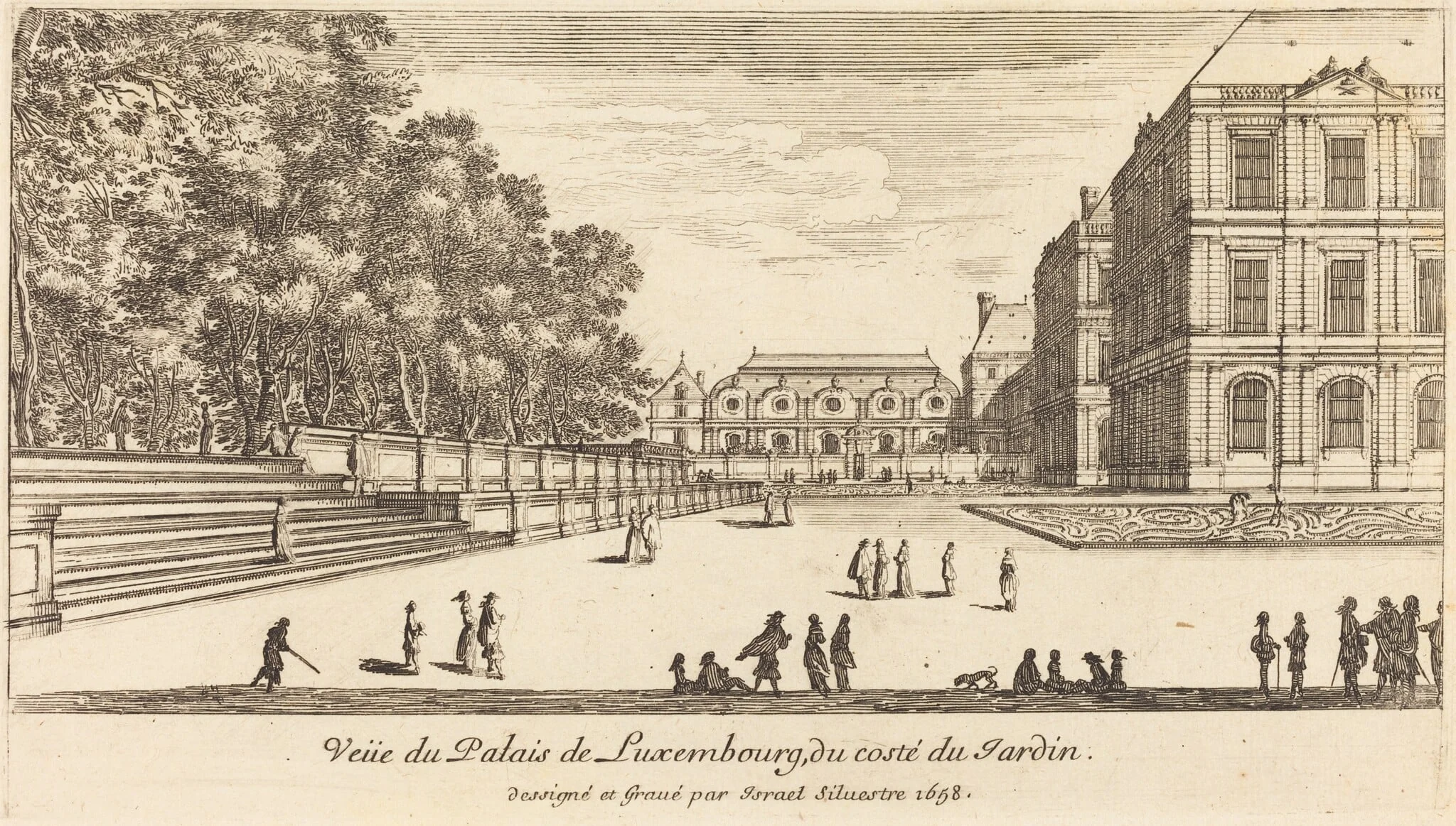 Veue du Luxembourg, by Israël Silvestre, ink, 1655