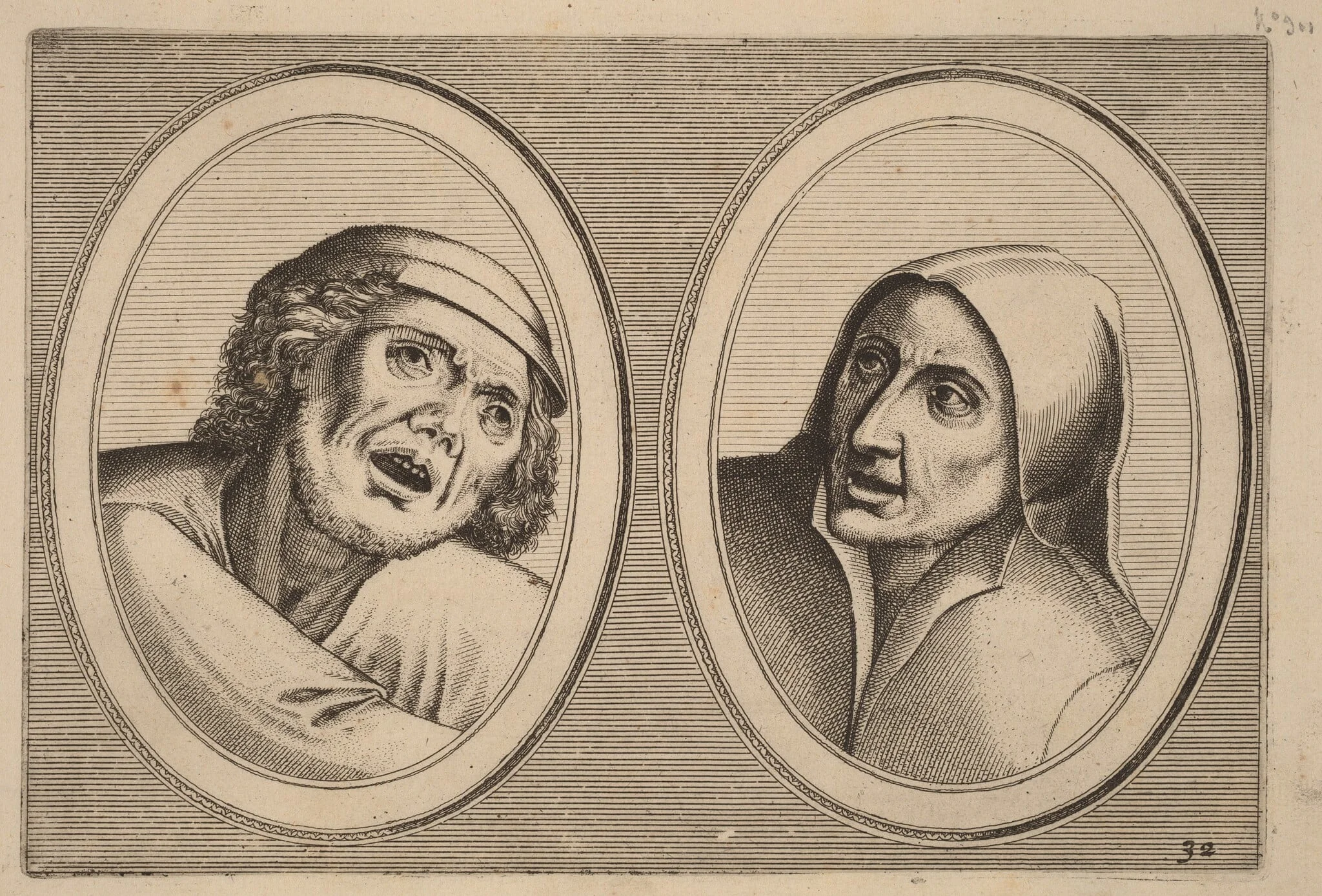 "Harme Snap-op" and "Keursje-sonder-naed", by Lucas van Doetechum, ink, 1564