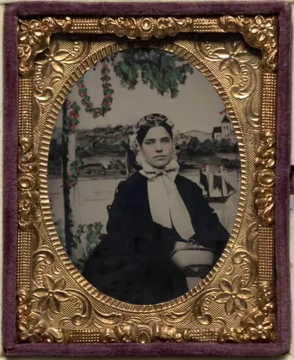 Woman with elaborate nautical backdrop