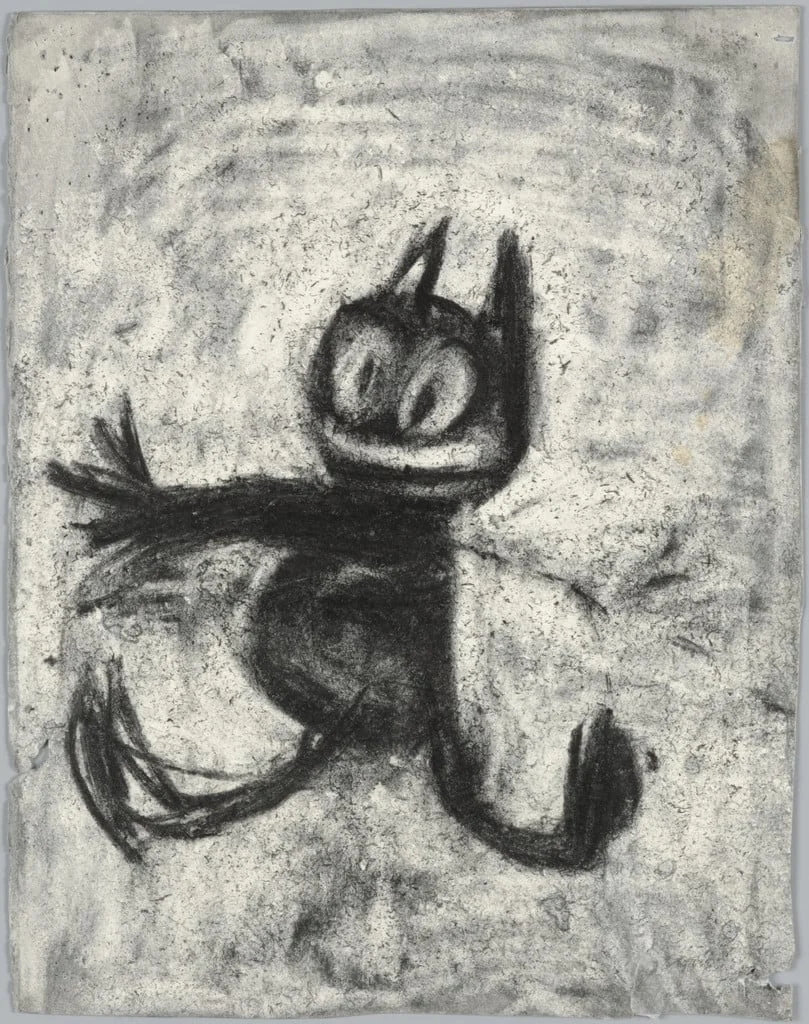 Untitled, by Joyce Pensato, charcoal, 2004