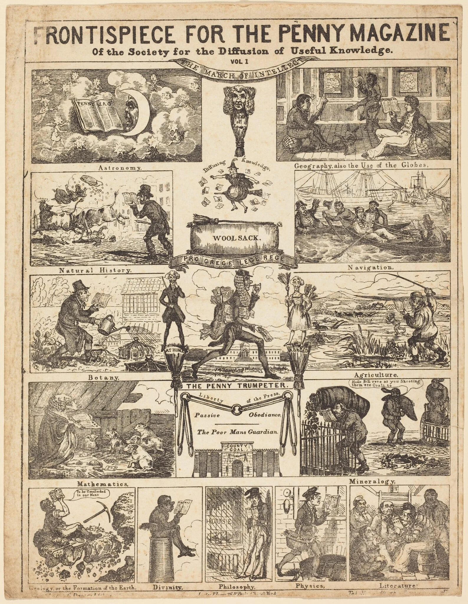 Frontispiece for the Penny Magazine of the Society for the Diffusion of Knowledge: Vo