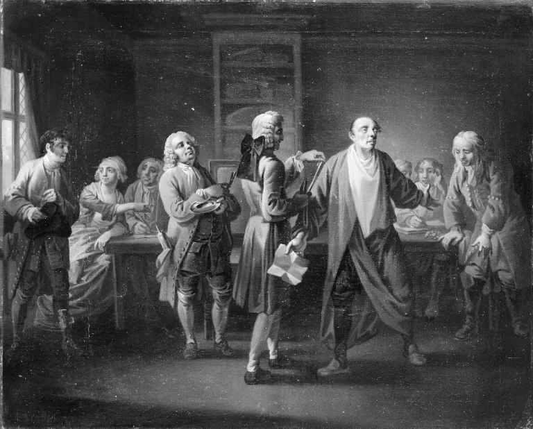 Den Stundesløse, I akt, 6. scene, by Christian August Lorentzen, oil, 1798