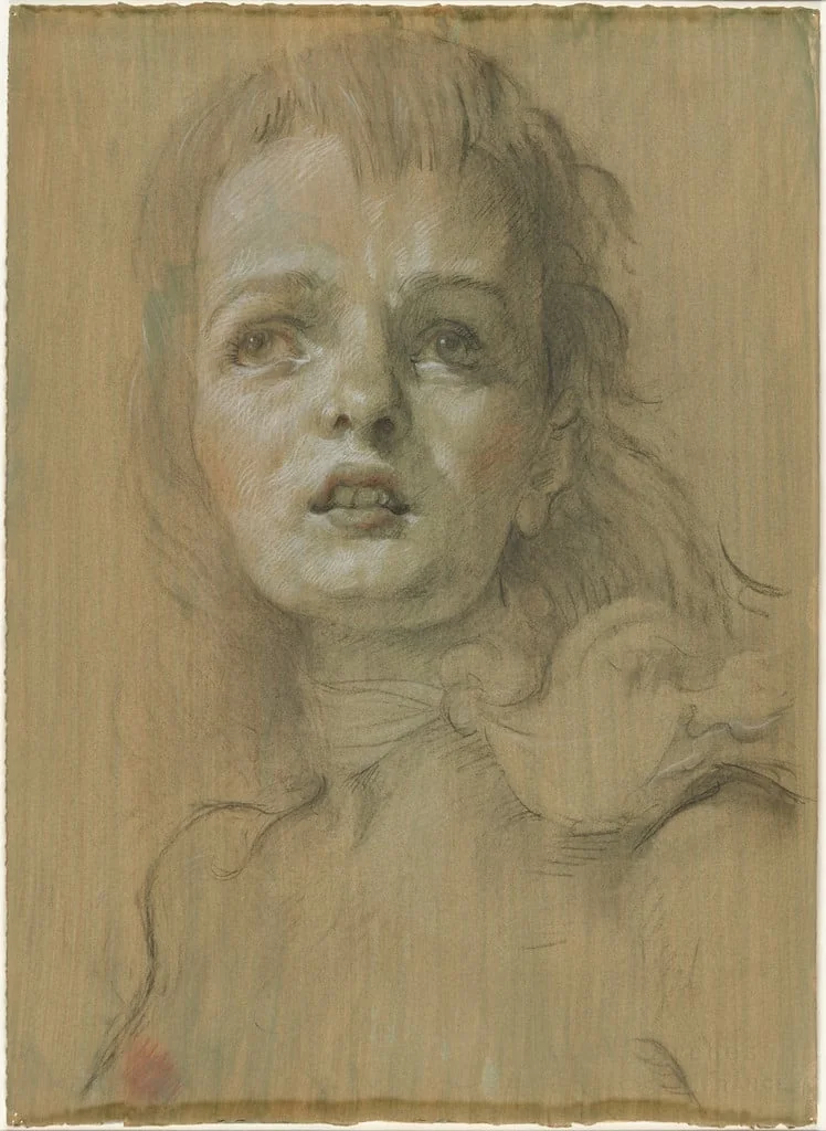 Untitled, by John Currin, charcoal, 2001
