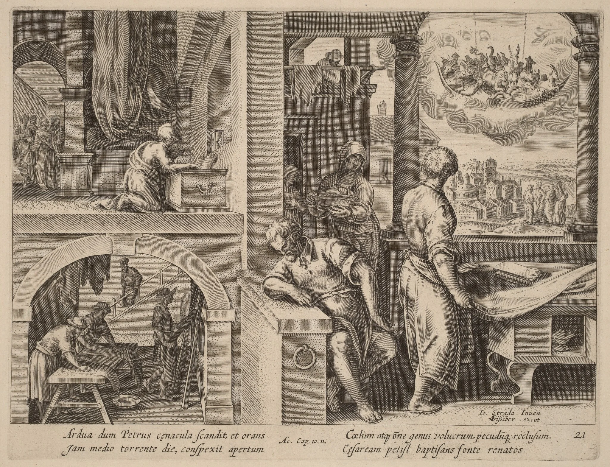 The Vision of Saint Peter, by Philip Galle, ink, 1574