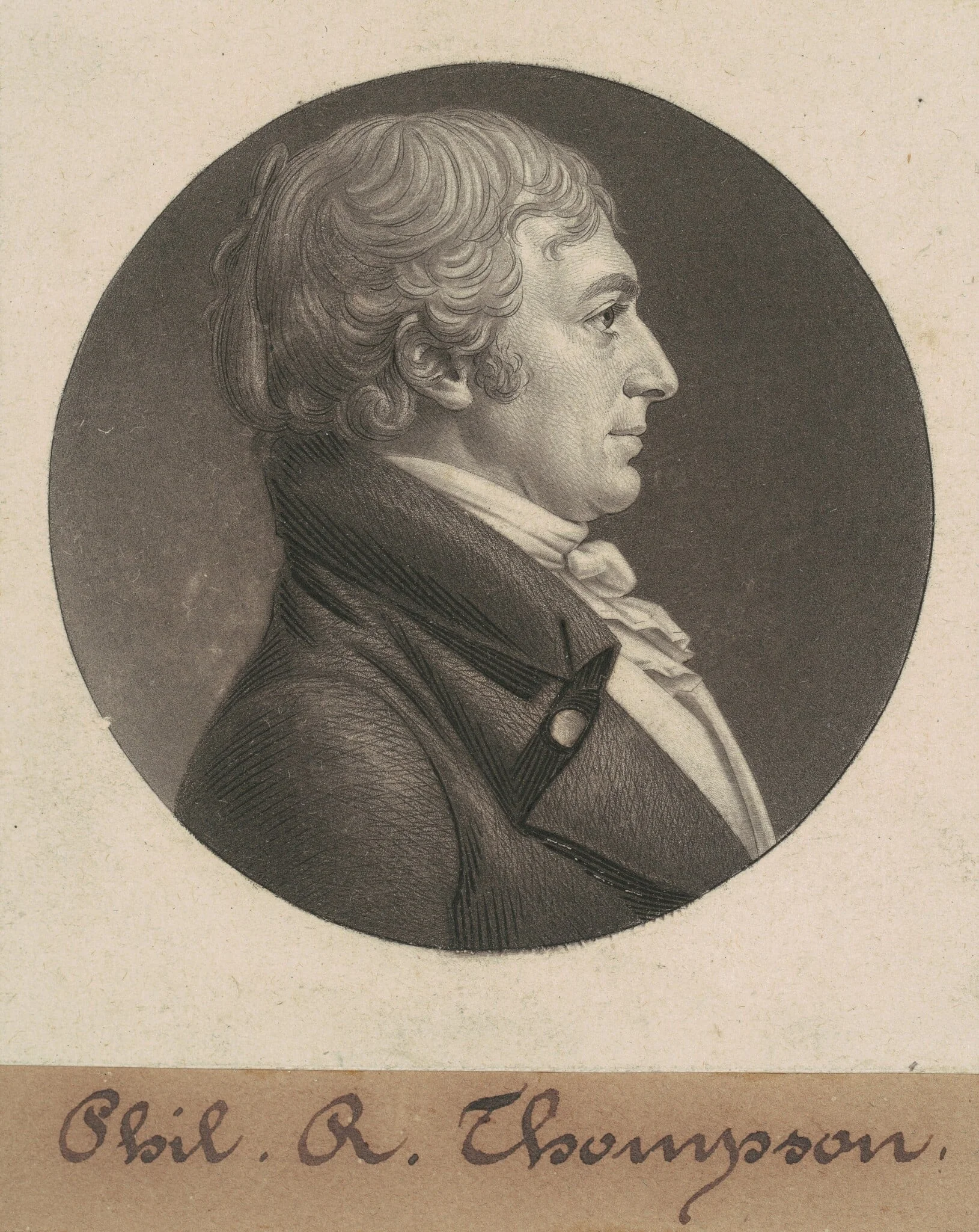 Philip Rootes Thompson, by Charles Balthazar Julien Févret de Saint-Mémin, ink, 1806