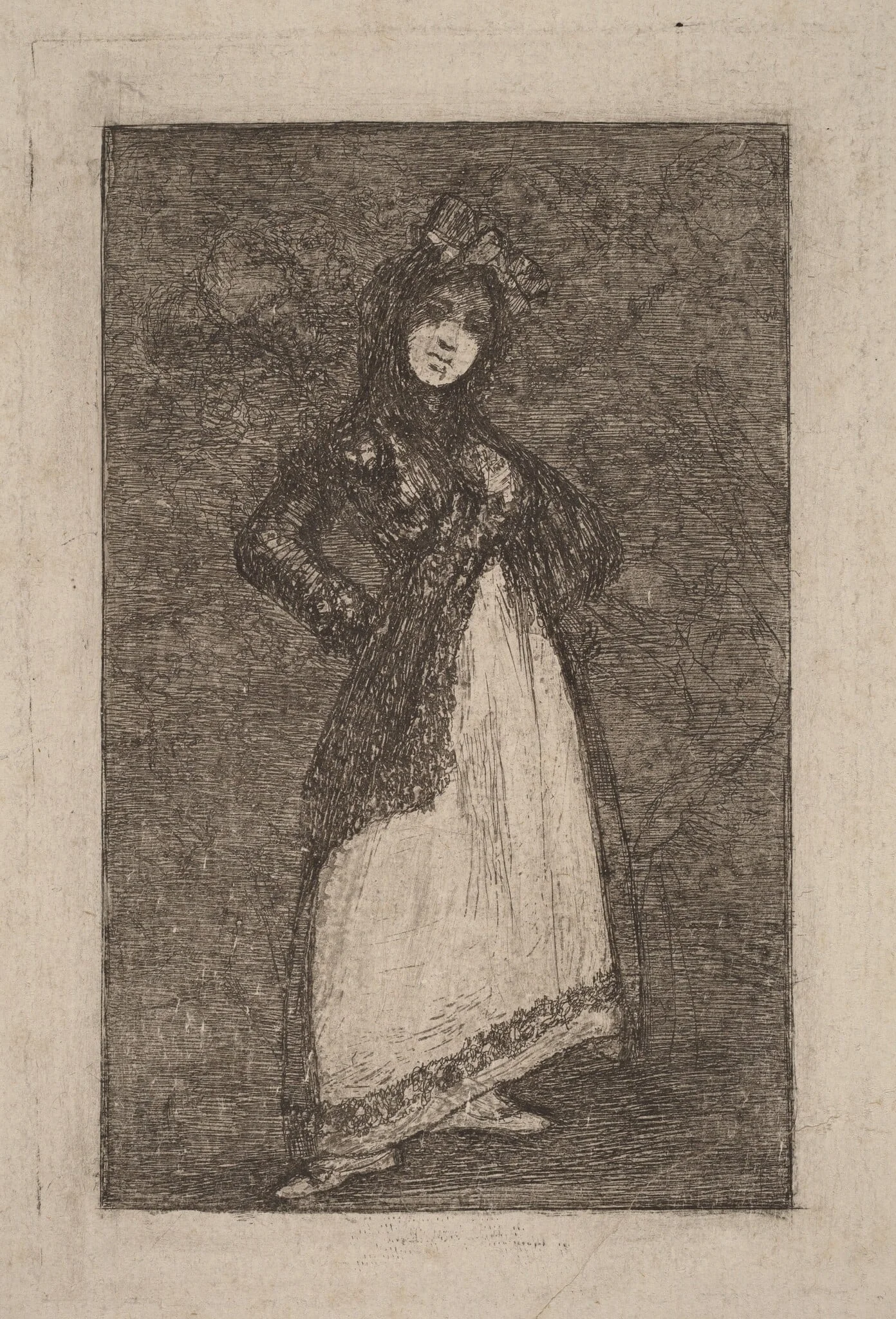 Maja, by Francisco Goya, ink, 1826