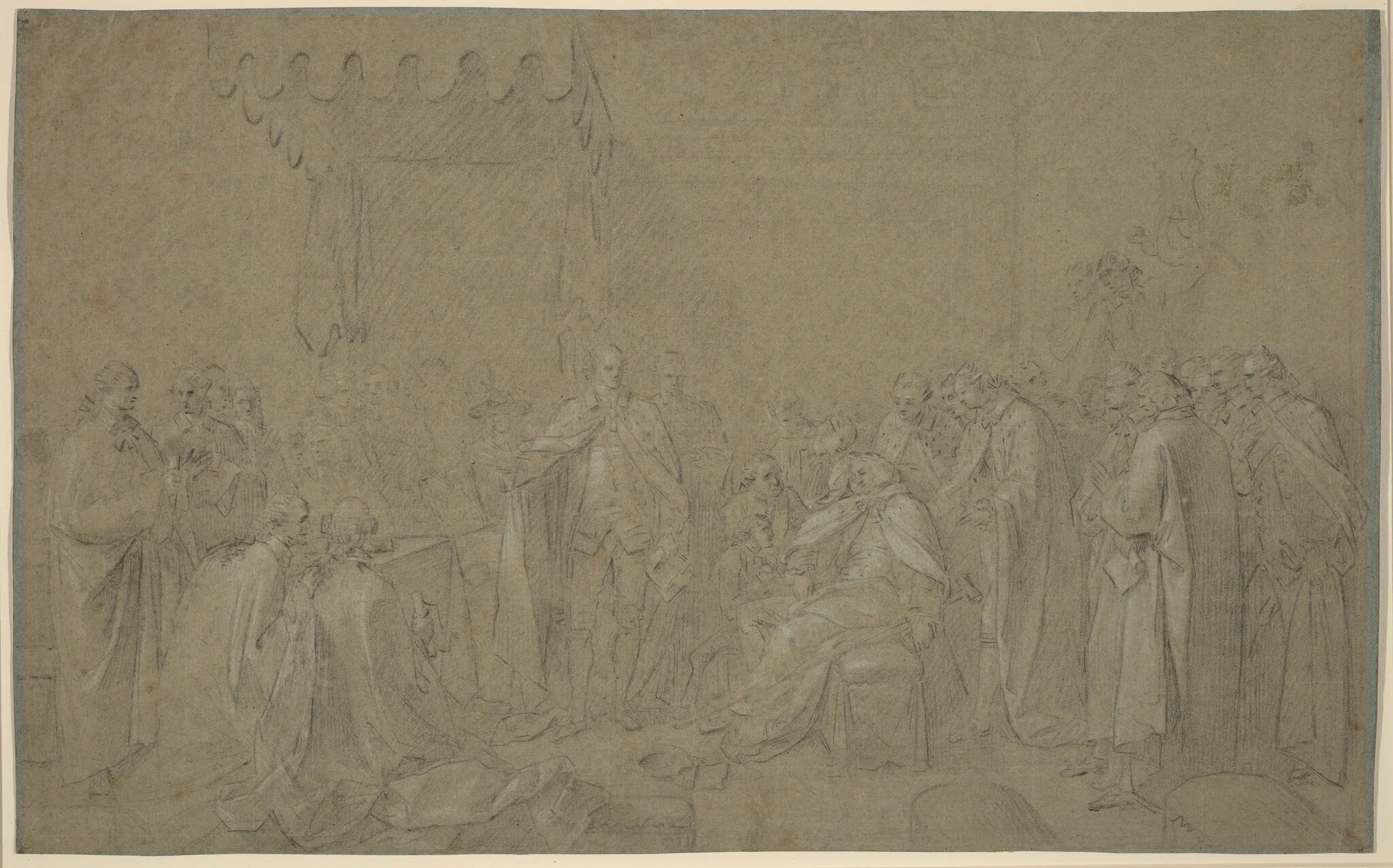 Study for "The Death of the Earl of Chatham", by John Singleton Copley, graphite, 1779