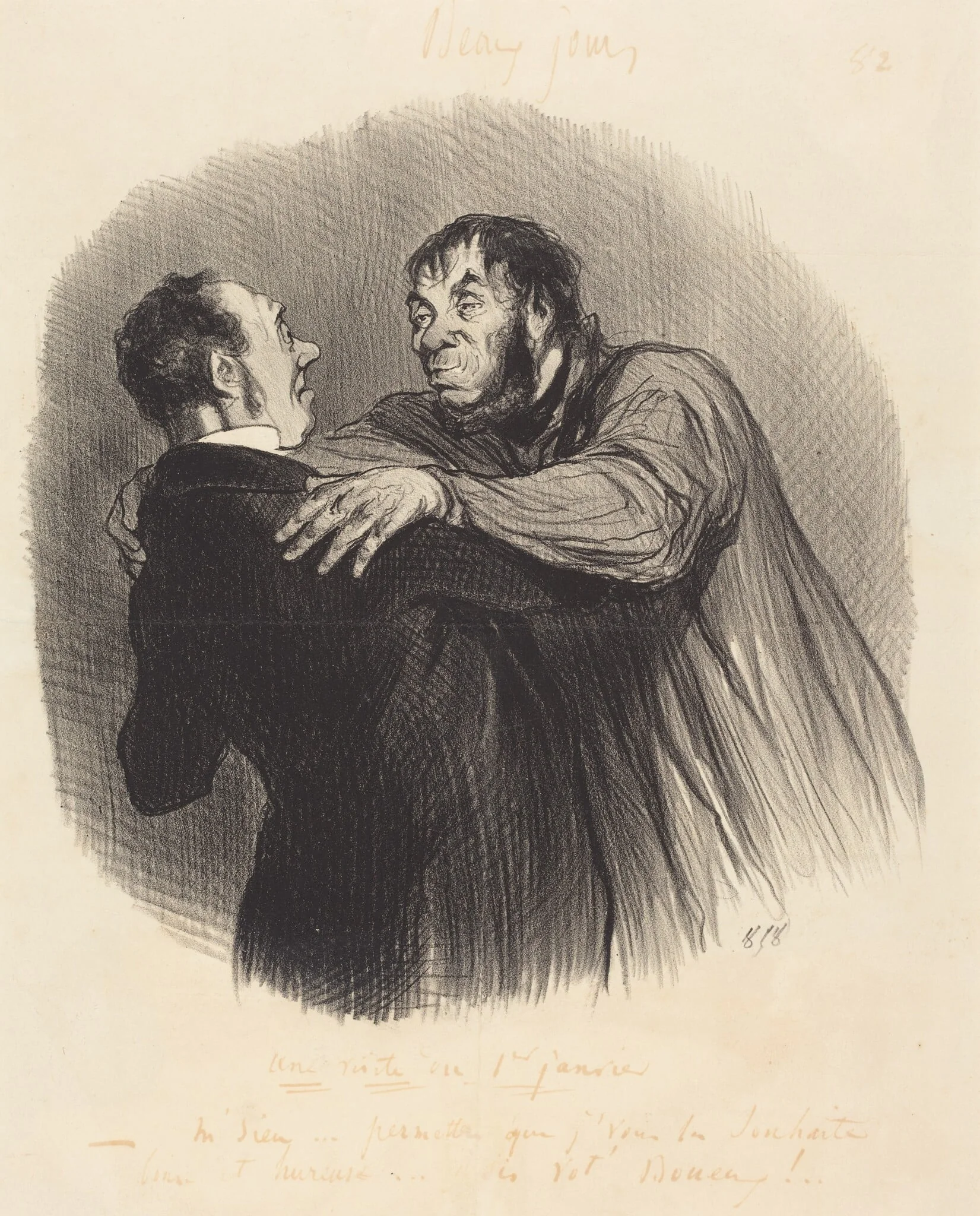 Une Visite du 1er Janvier, by Honoré Daumier, ink, 1846