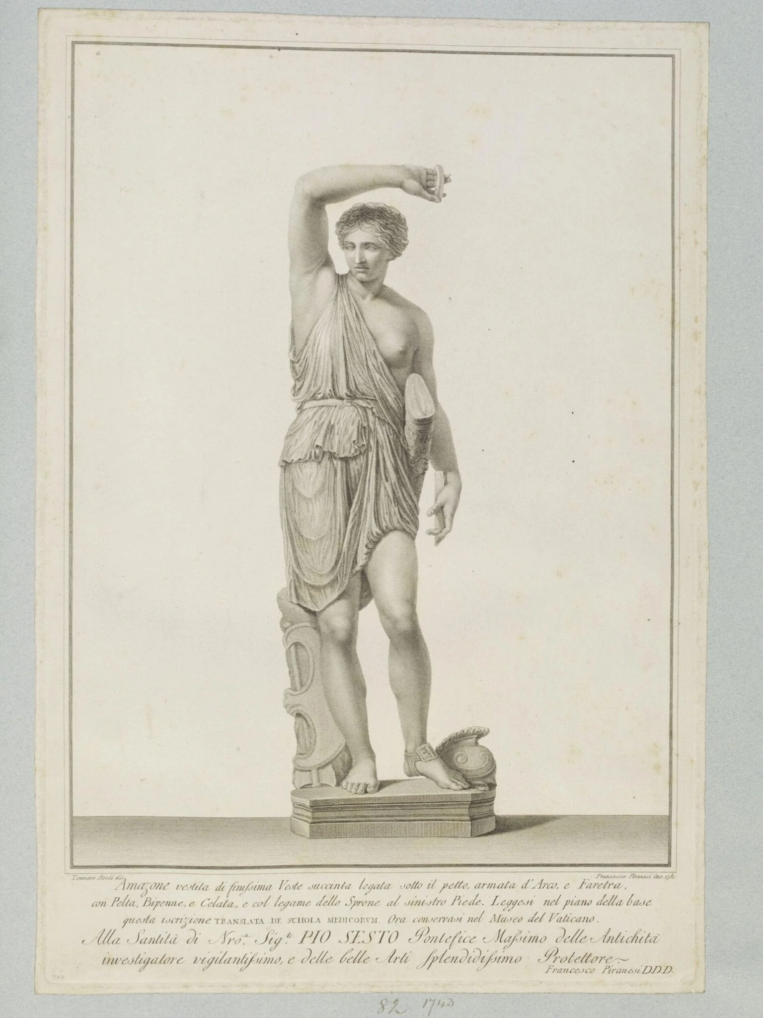 Statue of an Amazon, by Francesco Piranesi, 1850