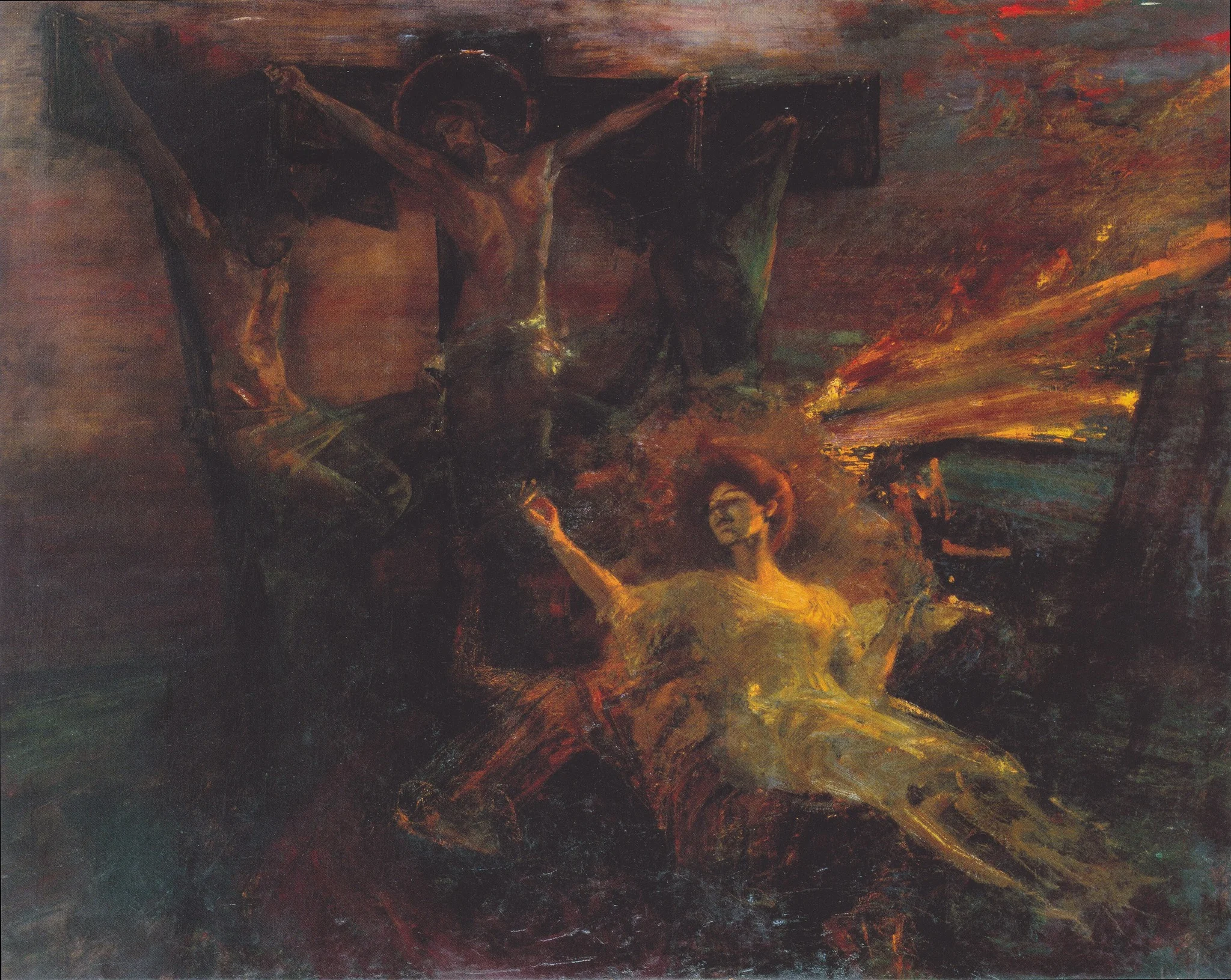 Crucifixion Vision II, by Albert von Keller, oil, 1903