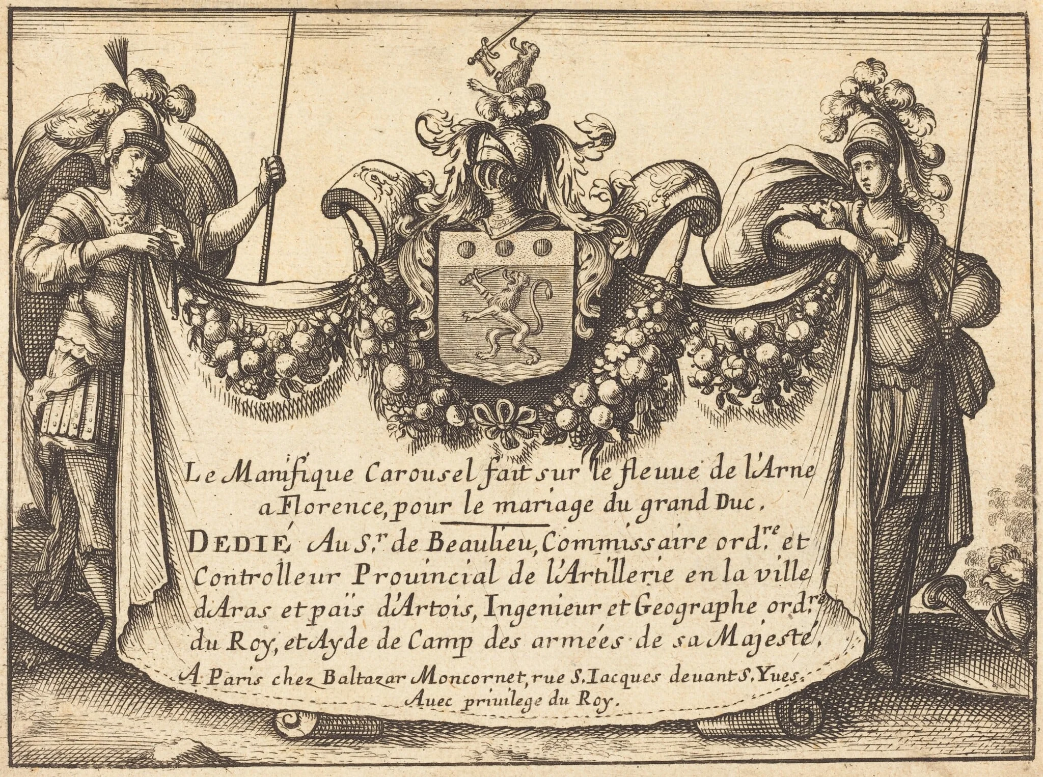 Title Page, by Balthasar Moncornet, ink, 1634