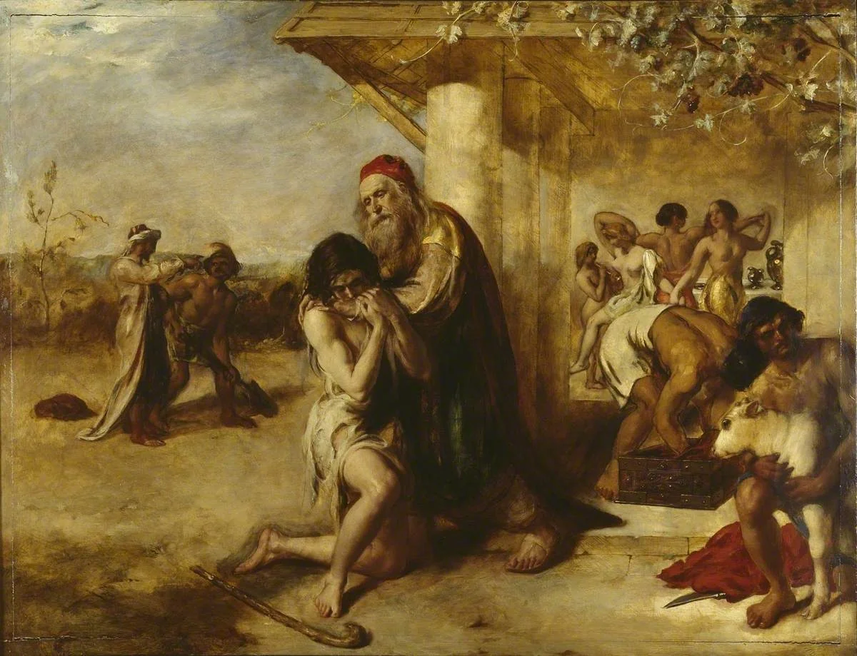 The Repentant Prodigal's Return to his Father, by William Etty, oil, 1831