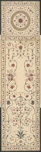 Coloured pietra-dura inlay work on the top of the cenotaph of the Emperor Shah Jahan, Taj Mahal, Agra.