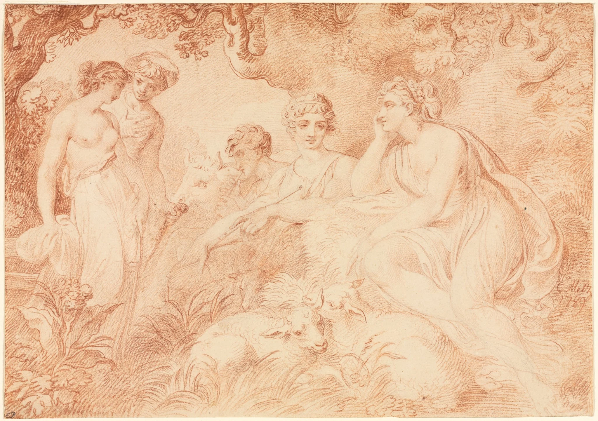 Shepherds and Shepherdesses, by Conrad Martin Metz, 1789