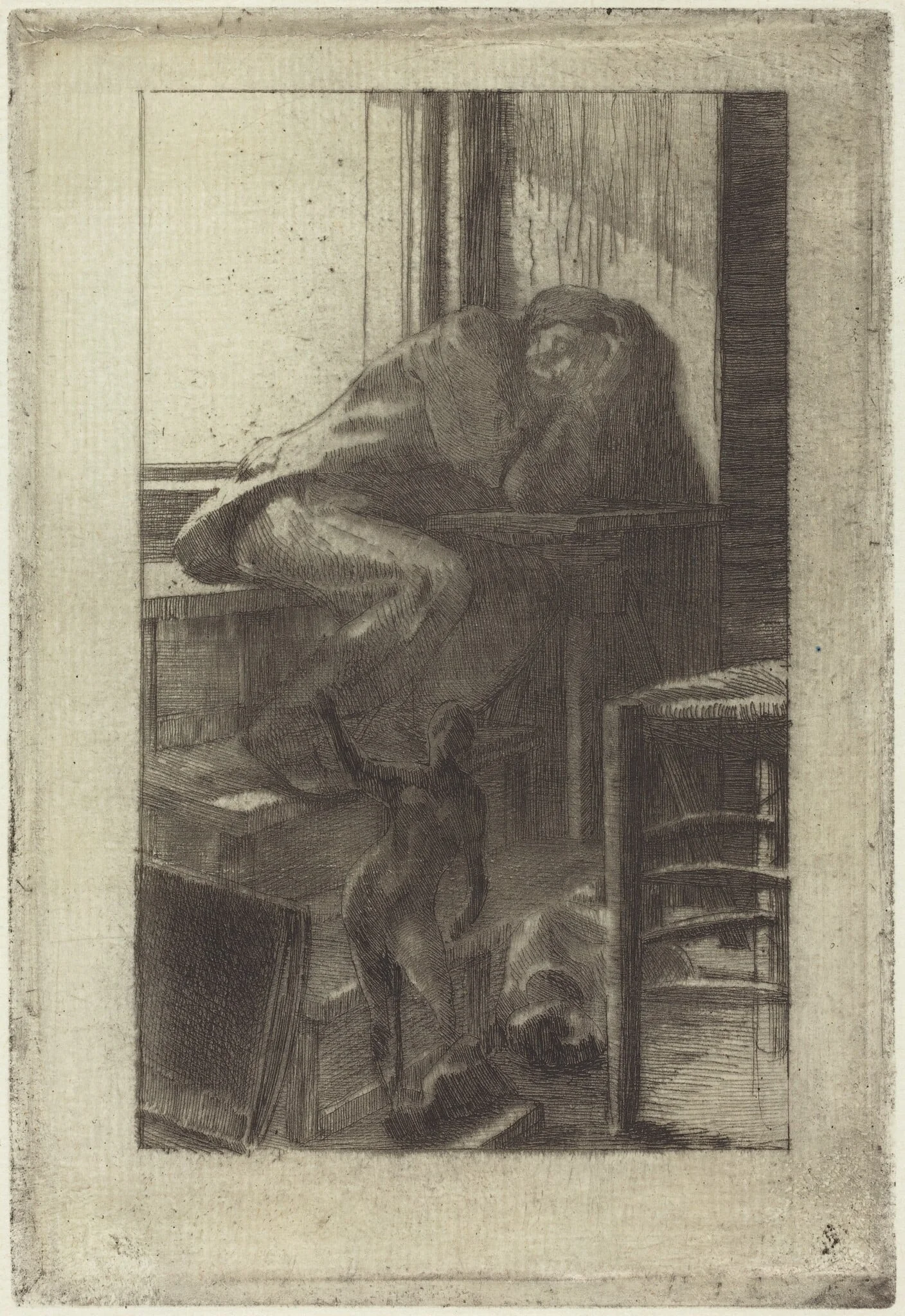 The Roman Studio (L'Atelier de Rome), by Paul-Albert Besnard, ink, 1885
