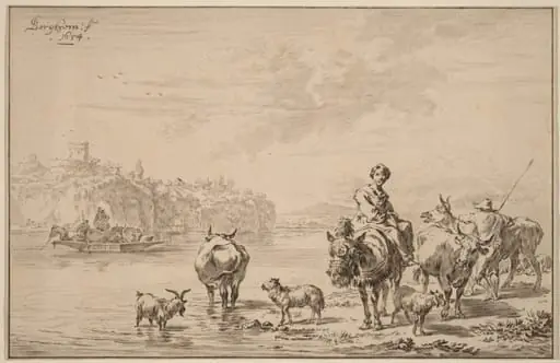 Woman Seated on a Mule