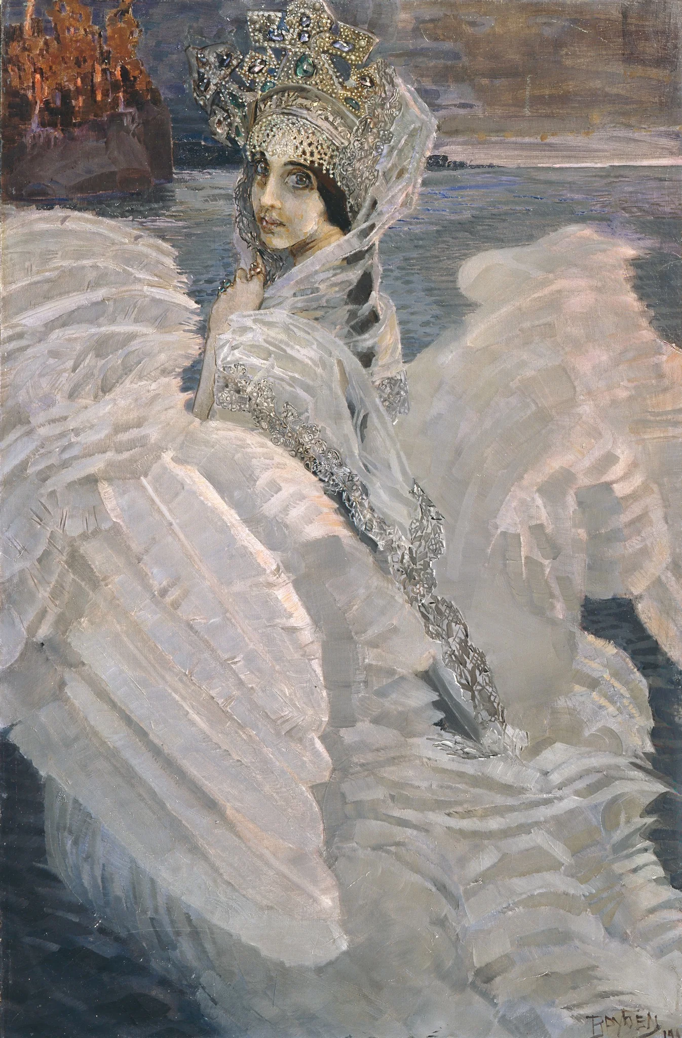 The Swan Princess, by Mikhail Vrubel, oil, 1900