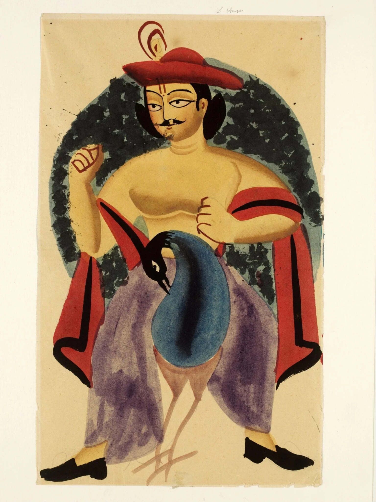 Karttikeya, by Kali Charan Ghosh, paint, 1900