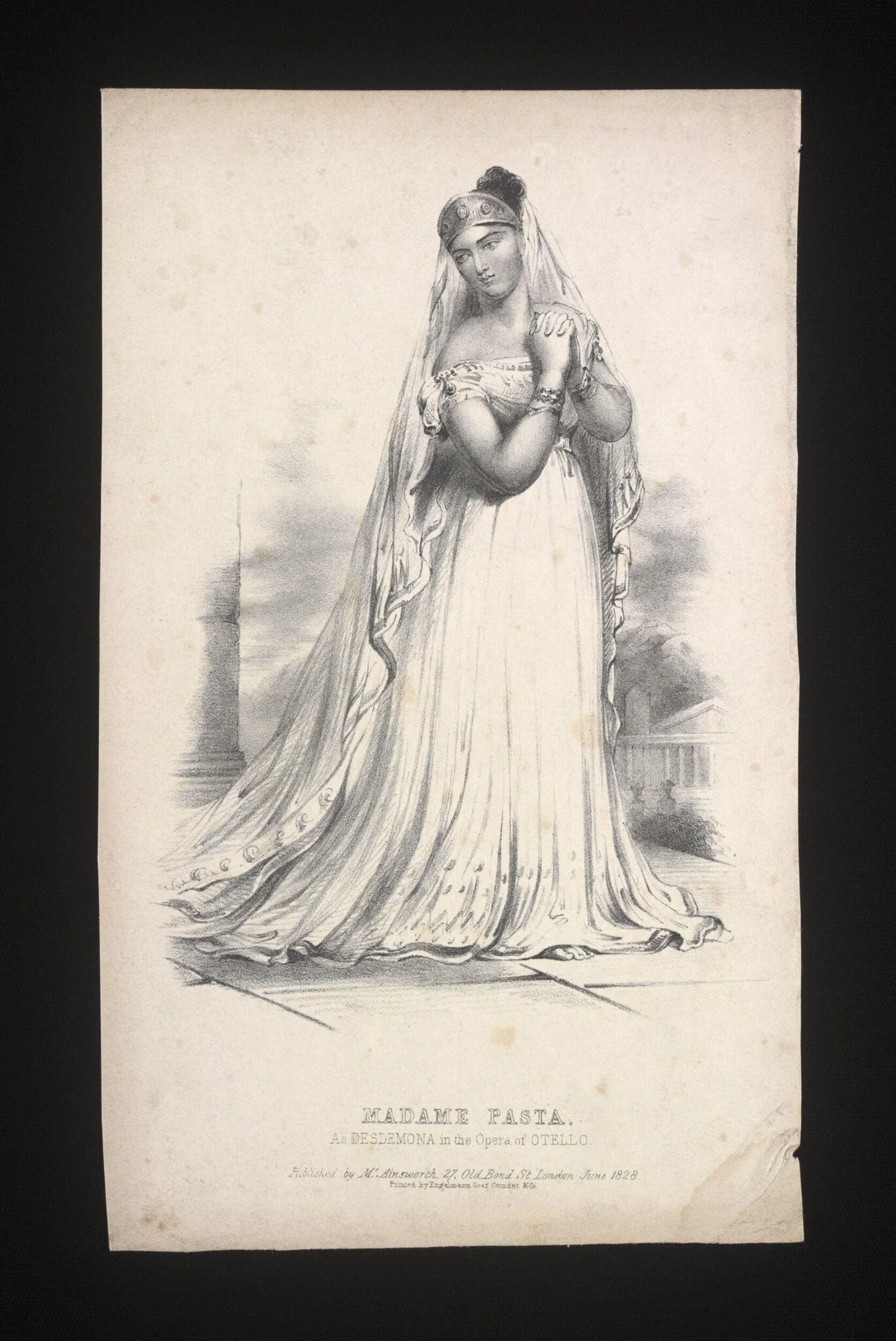 Madame Pasta as Desdemona, by Unknown, 1828