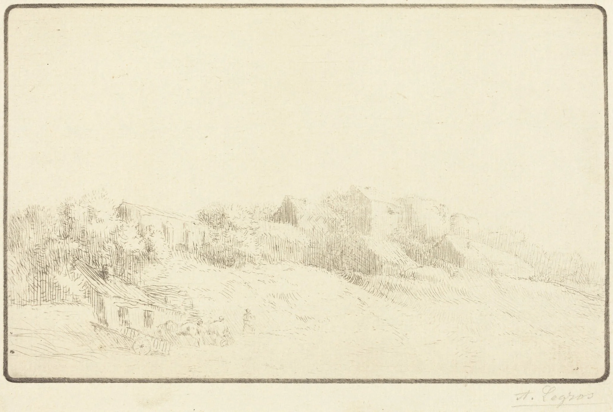Saint Maurice in Bourgogne (Saint Maurice en Bourgogne), by Alphonse Legros, ink, 1874