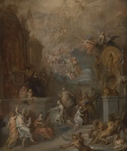 Allegory of the Farewell of William III from Amalia van Solms following the transfer of Regency to the States General