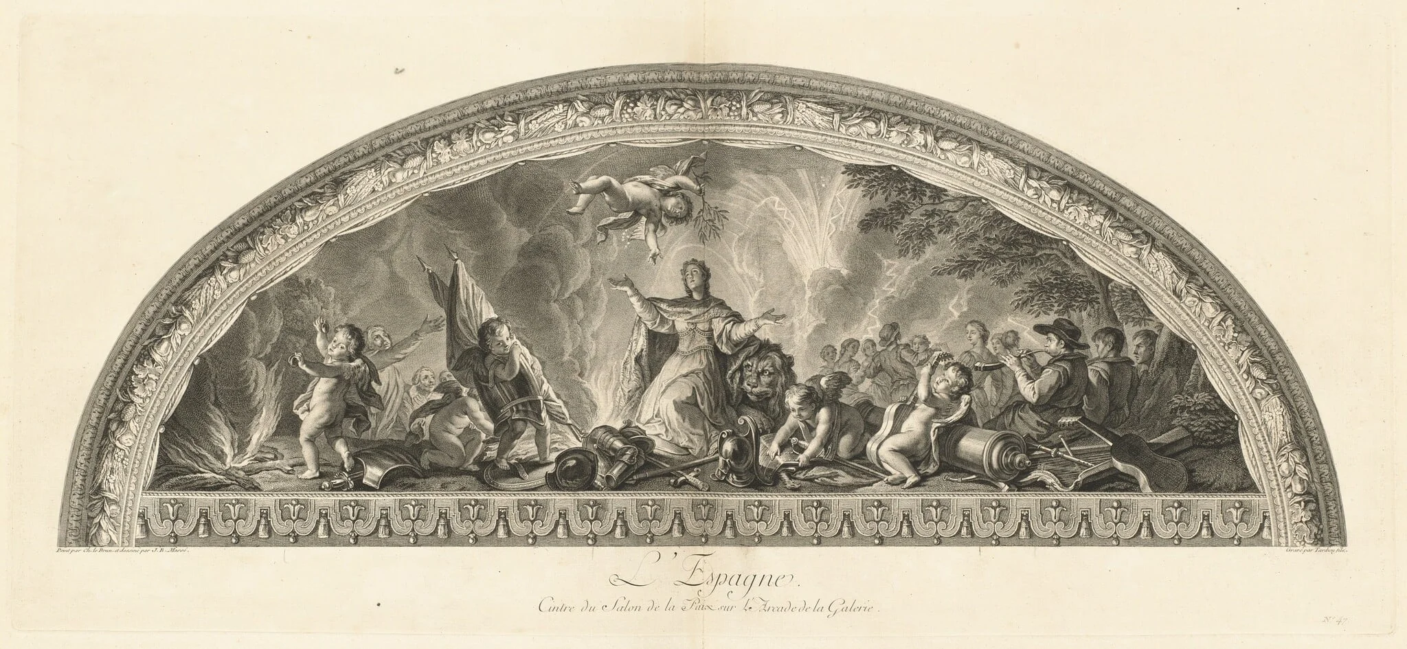 L'Espagne Cintre du Salon de la Paix sur l'Arcade de la Galerie (Spain, Center of the Salon of Peace in the Gallery's Arcade) [pl. 47]