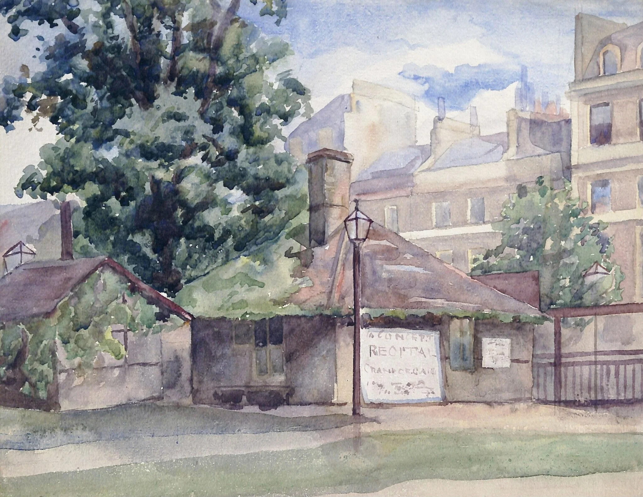Entrance lodge to the South Kensington (now the Victoria and Albert) Museum and surrounding buildings, facing the Cromwell Road