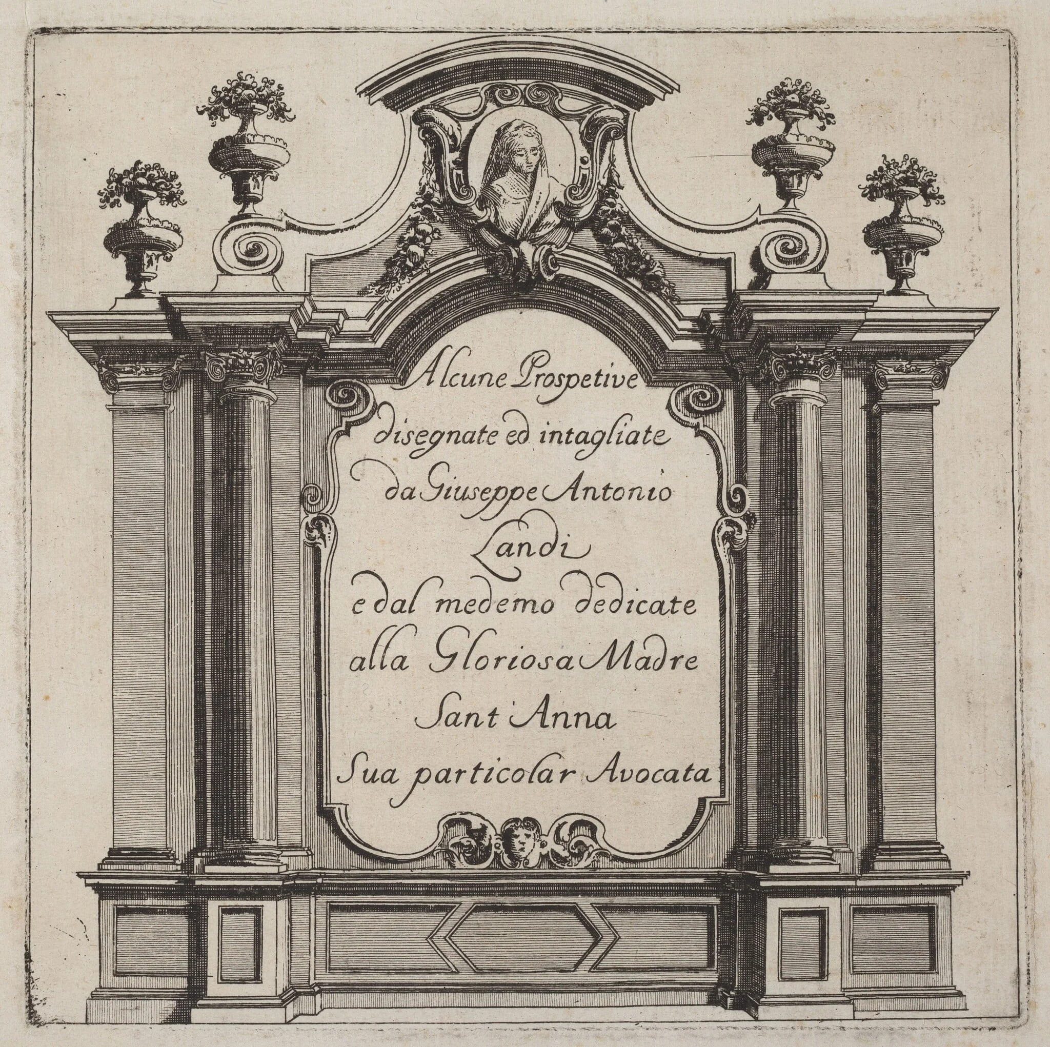 Alcune Prospettive, by Giuseppe Antonio Landi, ink, 1753
