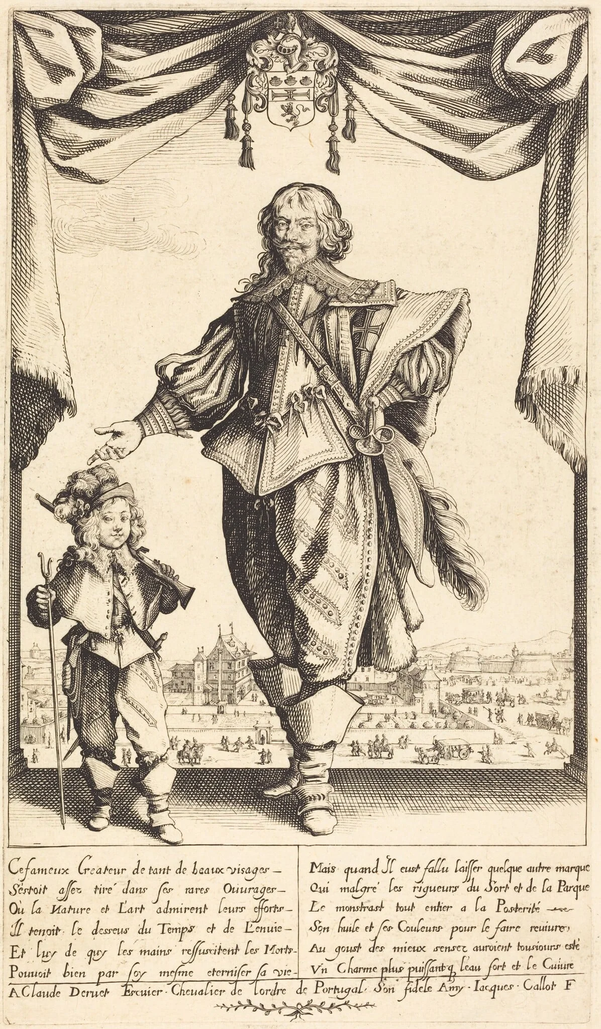 Claude Deruet and his Son, Jean, by Jacques Callot, ink, 1632